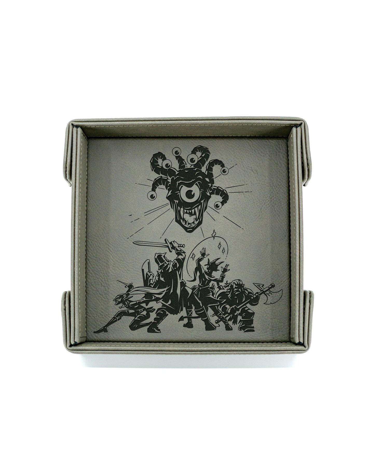Deadly Encounter | SM Magnetic Vegan Leather Dice Tray (Square)