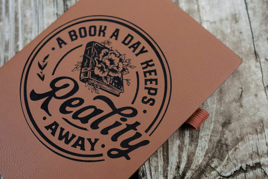 A Book A Day Keeps Reality Away | Vegan Leather Mini Dot Journal