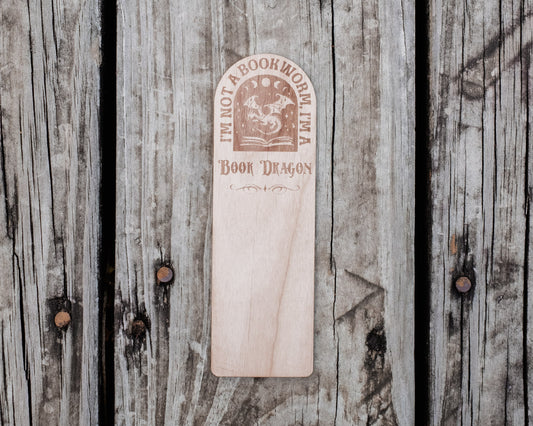 I'm a Book Dragon | Engraved Wooden Bookmark