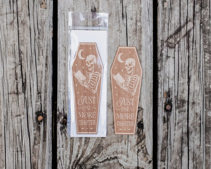 Coffin Just One More Chapter | Engraved Wooden Bookmark