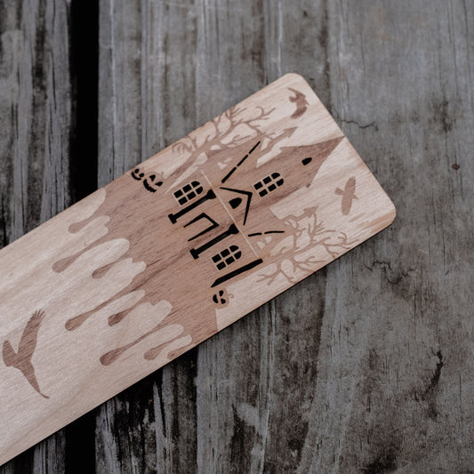 Haunted House | Engraved Wooden Bookmark