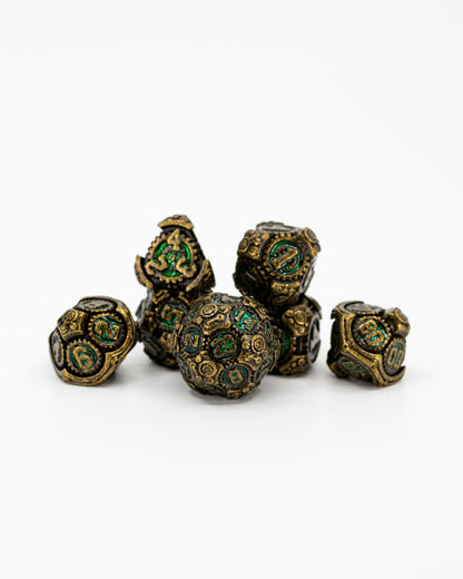 Big Daddy | 7 Piece Metal Dice Set - Emberglow Gaming