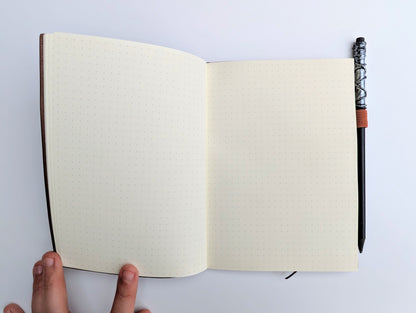 A Hobbit's Meal Planner | Vegan Leather Mini Dot Journal - Emberglow Gaming