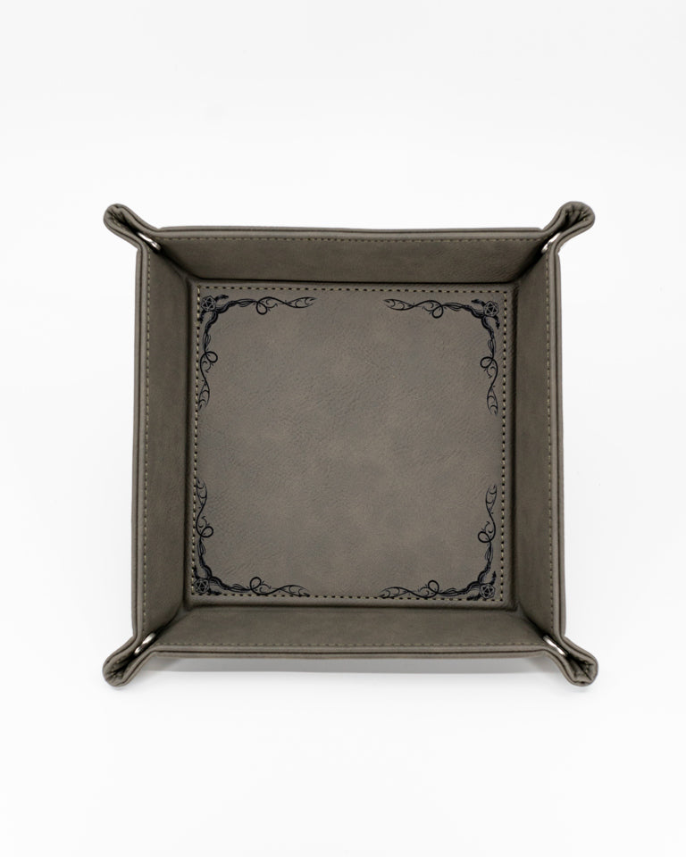 Dragon Border | Vegan Leather Dice Rolling Tray - Emberglow Gaming
