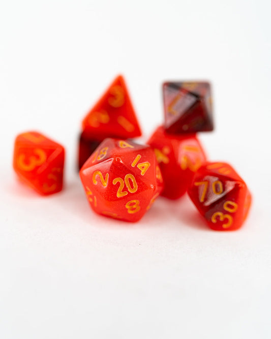 Little Mister | 7 Piece Mini Acrylic Polyhedral Dice Set - Emberglow Gaming