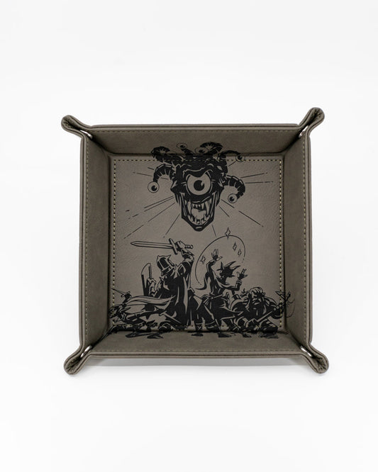 Deadly Encounter | Vegan Leather Dice Rolling Tray - Emberglow Gaming