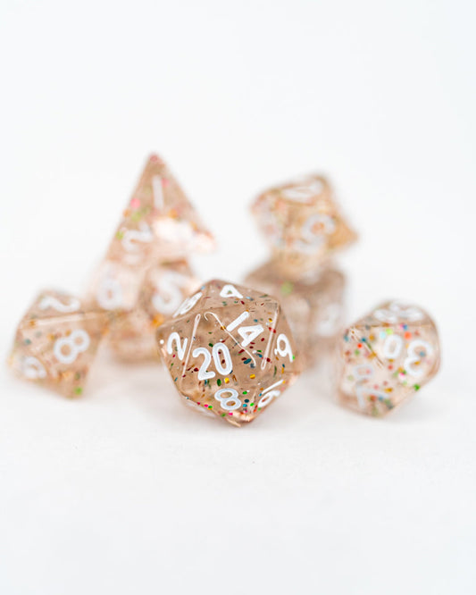 Pixie Party | 7 Piece Mini Acrylic Polyhedral Dice Set - Emberglow Gaming