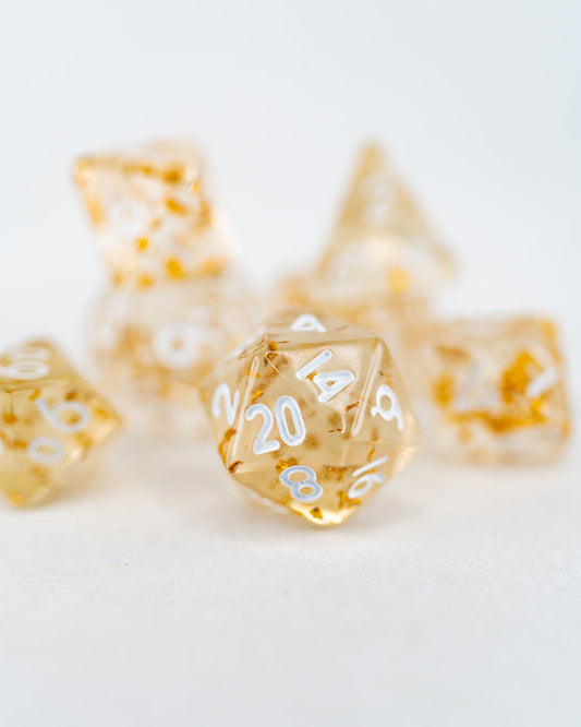 Small Victories | 7 Piece Mini Acrylic Polyhedral Dice Set - Emberglow Gaming