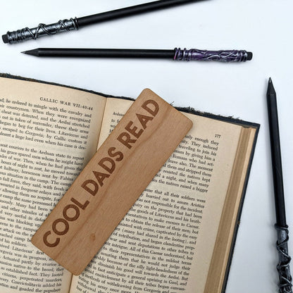 Cool Dads Read | Engraved Wooden Bookmark (T) - Emberglow Gaming